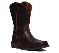 Ariat Rambler Western Style Leather Mens Boots In Brown Uk 7 - 12