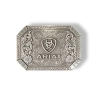 ARIAT Silver Floral Rectangle Acc Buckle - Metal, Antique Silver, Classic, One size, Adult