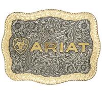 Ariat Rectangle Rope Edge Buckle Black and Gold