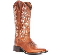 Ariat Round Up Holly Wide Square Pull On Womens Boots In Brown Beige UK 3 - 9