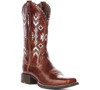 Ariat Round Up Skyler Wide Square Toe Pull On Womens Boots In Tan UK 3 - 9