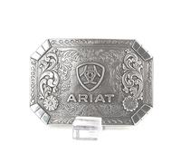 ARIAT Silver Floral Rectangle Acc Buckle - Metal, Antique Silver, Classic, One size, Adult