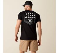 ARIAT Men's Striped Patriotic Badge T-Shirt, Black/White, L