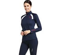 Ariat Sunstopper 2.0 1/4 Zip Base Layer, Navy/Red, XXL