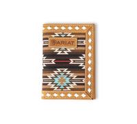 ARIAT Trifold Southwest Diamond Lace Wallet, Brown, Brown, One Size, Classic