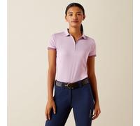 Ariat UK 12-14 (M) Ladies Bandera 1/4 Zip Short Sleeved Polo - Light Purple