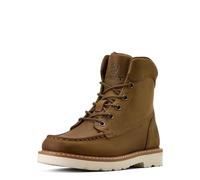ARIAT unisex-child Lift Lacer Moc Toe Boot, Distressed Brown, 8