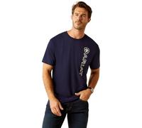 ARIAT Vertical Logo Mens Short Sleeve T-Shirt - Classic Blue/White Small