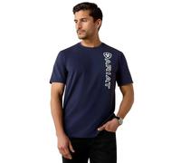 ARIAT Vertical Logo Mens T-Shirt - Navy Blue