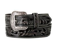 ARIAT Western Belt Womens Floral Embossed Leather Black A1565001, Black, Medium