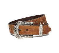 Ariat Women's Floral Stitch Berry Concho Belt, Brown, Medium