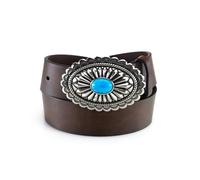 Ariat Women's Distinctive Oval with Turquoise Belt,Brown,M