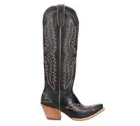 Ariat Womens Casanova Embroidered Snip Toe Zippered Casual Boots Knee High Mid Heel 2-3" - Blue, Blue, 4.5 UK