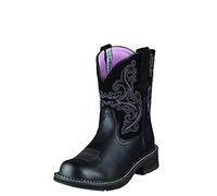 ARIAT Women's Fatbaby Western Boot, Black Deertan, 5 UK