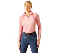 Ariat Womens Flamingo Pink Sunstopper 1/4 Zip Base Layer Tee, Flamingo Pink, L