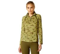 Ariat Womens Flamingo Pink Sunstopper 1/4 Zip Base Layer Tee, Hacking Around, S