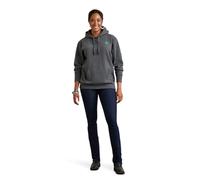 ARIAT Women's Hooded Sweatshirt Sweater, Logo Charcoal Heather, Medium