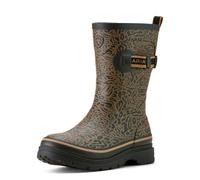 Ariat Womens Kelmarsh Mid Butterfly Graphic Rain Casual Boots Mid Calf Low Heel 1-2" - Multi, Ocelot Print, 6.5 UK