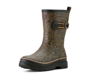 Ariat Womens Kelmarsh Mid Butterfly Graphic Rain Casual Boots Mid Calf Low Heel 1-2" - Multi, Ocelot Print, 8 UK