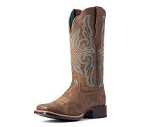 Ariat Primera Strech Western Leather Womens Boots In Brown Blue UK 3.5 - 8.5