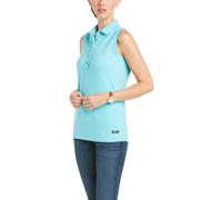 Ariat Women's Prix 2.0 Sleeveless Polo - Light Blue - Size: UK18 (XL)