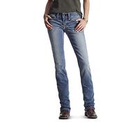 ARIAT Women's R.e.a.l. Mid Rise Stretch Icon Stackable Straight Leg Jean, Blue, 31