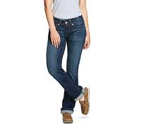 ARIAT Women's R.e.a.l. Mid Rise Stretch Icon Stackable Straight Leg Jean, Blue, 30