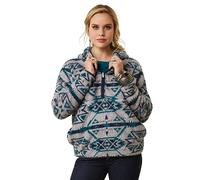 ARIAT Women's REAL Berber Pullover Sweatshirt, Rocky Mountain Print, M