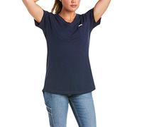 ARIAT Women's Rebar Cotton Strong V-neck Top, Rinse, L