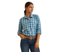 Ariat Women's Rebar Made Tough Durastretch Work Shirt, Clear Sky Plaid, L