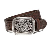 ARIAT Women's Rhinestones Embossed Leather Belt, Brown, Medium