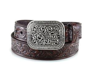 ARIAT Women's Rhinestones Embossed Leather Belt (pack of 1)