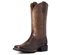 ARIAT Women's Round Up Wide Square Toe Western Boot, Arizona Brown/Copper Floral Emboss, 4.5 UK