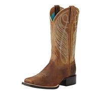 ARIAT Women's Round Up Wide Square Toe Western Boot, Powder Brown, 6.5 UK