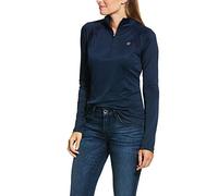 ARIAT Women's Sunstopper 2.0 1/4 Zip Baselayer, Navy, XL