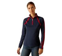ARIAT Womens Sunstopper 3.0 Long Sleeve Baselayer - Navy/Red Womens Size - XXL