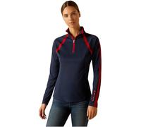 ARIAT Women's Sunstopper 3.0 1/4 Zip Baselayer Sunstopper 3.0 1/4 Zip Baselayer, navy blue/red, XL
