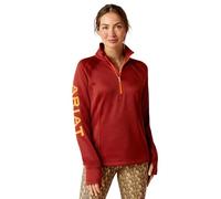 ARIAT Womens Tek Team 1/2 Zip Sweatshirt - Fired Brick Womens Size - M