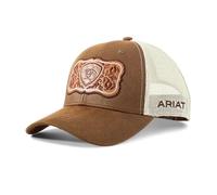 Ariat Women's Trucker Cap with Leather Floral Patch and Snapback Closure