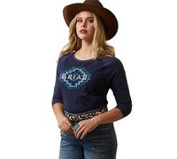 Ariat Women's Tucson Baseball Tee Shirt, Navy, XXL