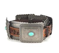 ARIAT Women's Turquoise Concho Western Belt, Tan, Large