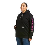 ARIAT Women's WMS Rebar Graphic Hood Black/Purple Sweater, XXL