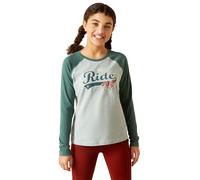 Ariat Youth Lets Ride Long Sleeve Tee - White - Size: Large