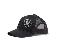 Ariat Kid's Youth Offset Grey Signature Logo Cap, Black, OS