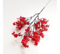 ARIATI 1 x pc Red Babys Breath Artificial Flowers Fake Silk Real Touch Faux Gypsophila Bouquet Christmas Flowers Arrangement Home Office Farmhouse Wedding Table Centrepiece Décor