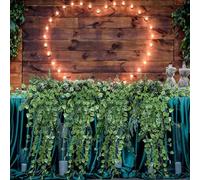 ARIATI 12 x Strands Watermelon Garland 84 feet Fake Vines Artificial Ivy Leaves Plants Hanging Greenery Plant Garland for Bedroom Office Wall Decor Indoor Outdoors