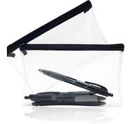 ARIATI 2 Pack Clear Pencil Case for Exams - Transparent Zipper Pouch for School Stationery, Exam-Approved See-Through Pencil Bag for Boys & Girls - Durable, Easy to Clean