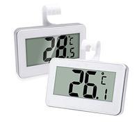 2 x Fridge Thermometer Digital Refrigerator Thermometer, Digital Waterproof Fridge Freezer Thermometer With Easy to Read LCD Display White