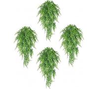 ARIATI 4 Pack Artificial Hanging Fern Plants, Artificial Trailing Plants, Fake Leaves Wall Decoration for Indoor Outdoor, Wedding Balcony Courtyard Basket Hanging Rattan Decoration