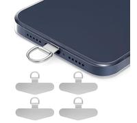 ARIATI 4 Pack Phone Tether Tabs - Universal Lanyard Patch Connector for Smartphones - Stainless Steel Phone Strap Pad - Durable Phone Lanyard Adapter for Case & Mobile Accessories